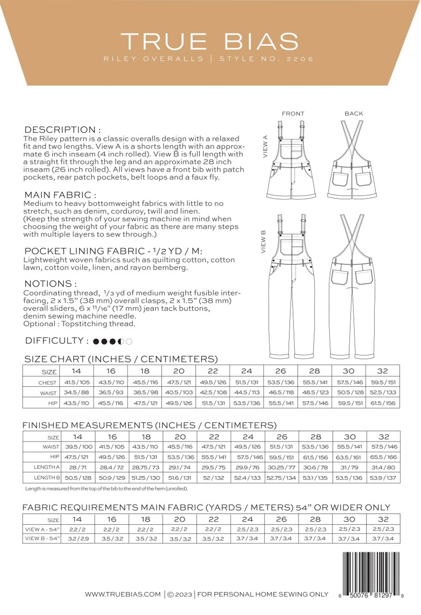 True Bias: Riley Overalls UK Sizes 4-22 OR 18-34
