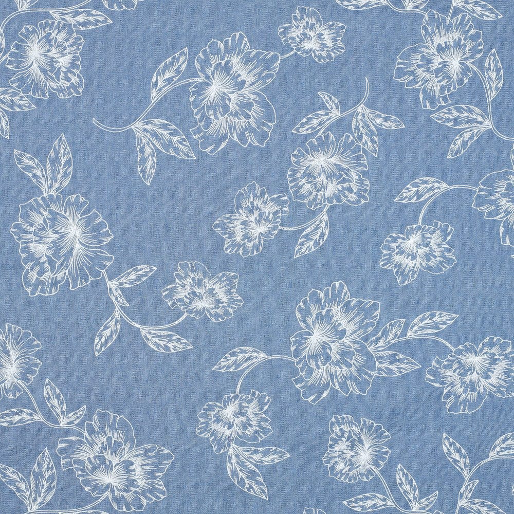 Cotton Chambray with Floral Print