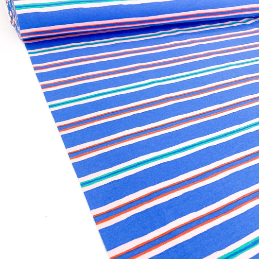 Cotton Jersey Stripes' in Blue