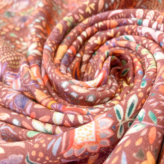 Cotton French Terry 'Digital Paisley'