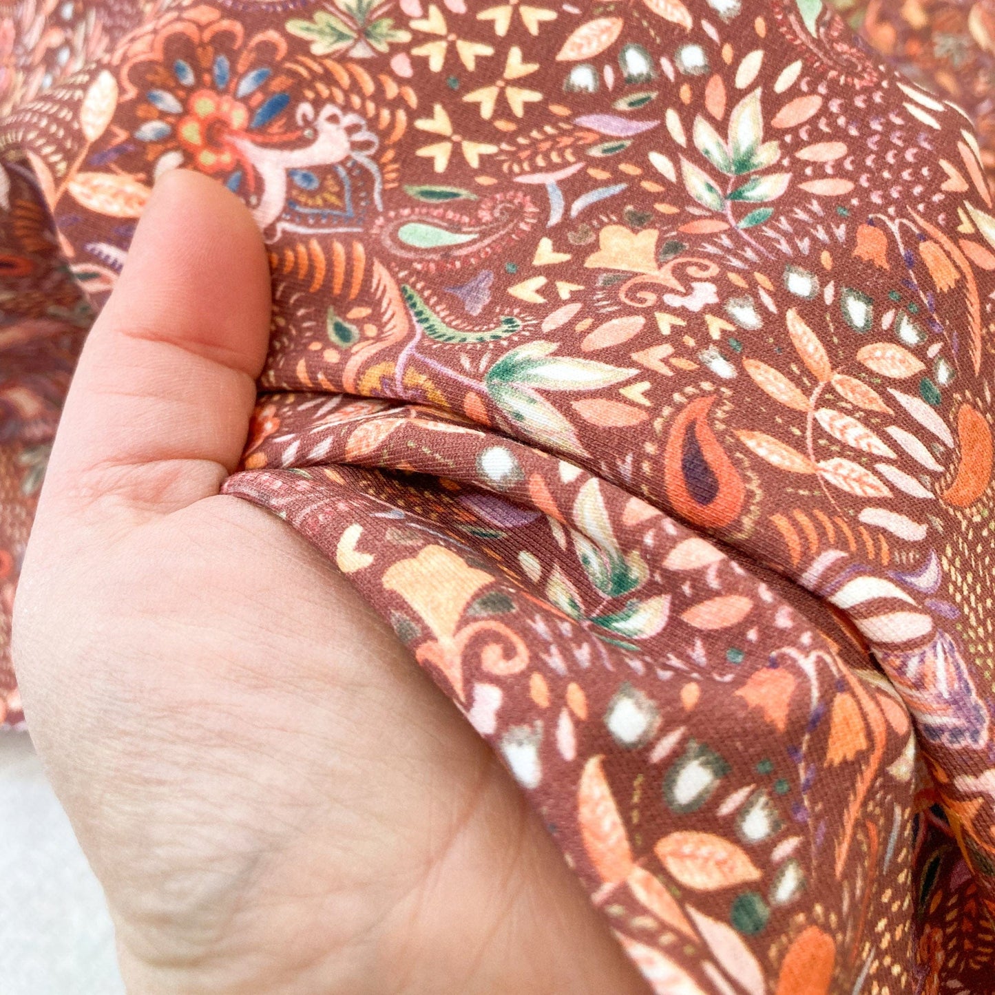 Cotton French Terry 'Digital Paisley'