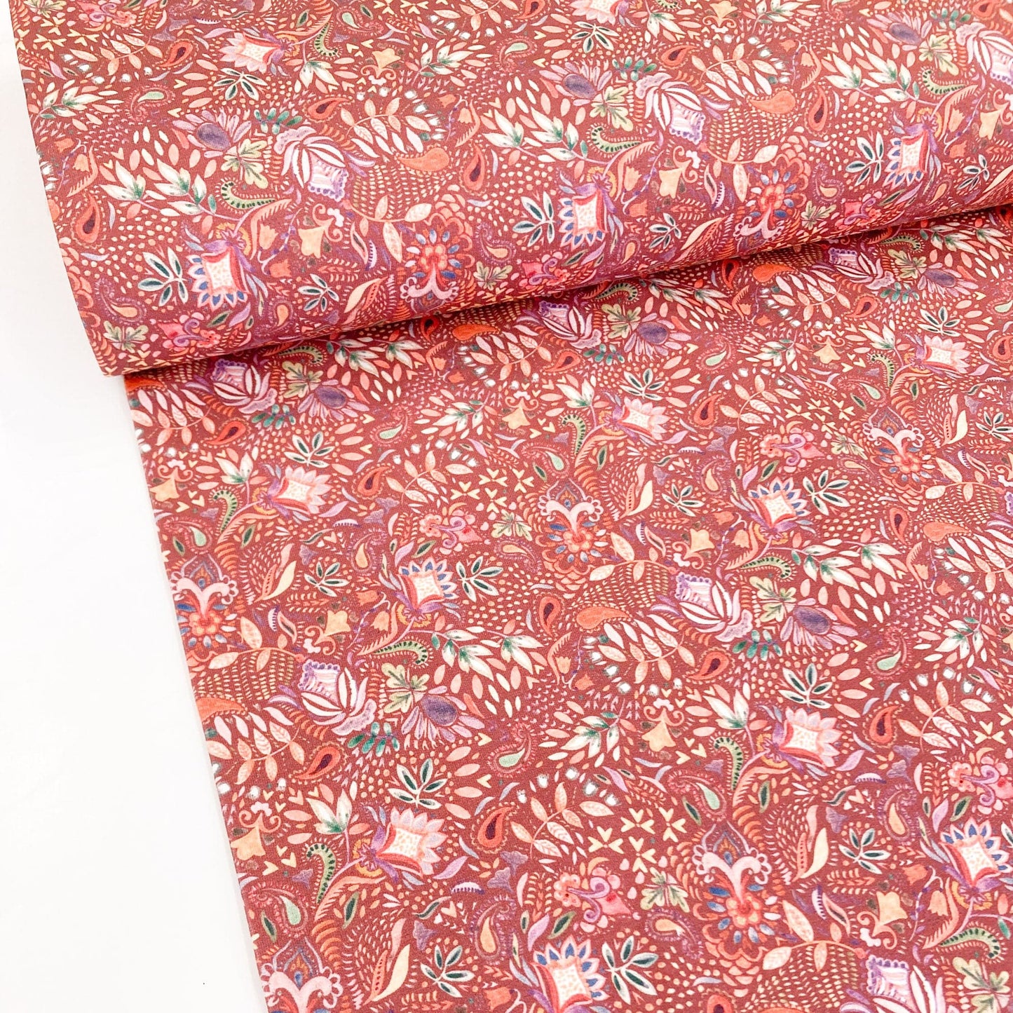 Cotton French Terry 'Digital Paisley'