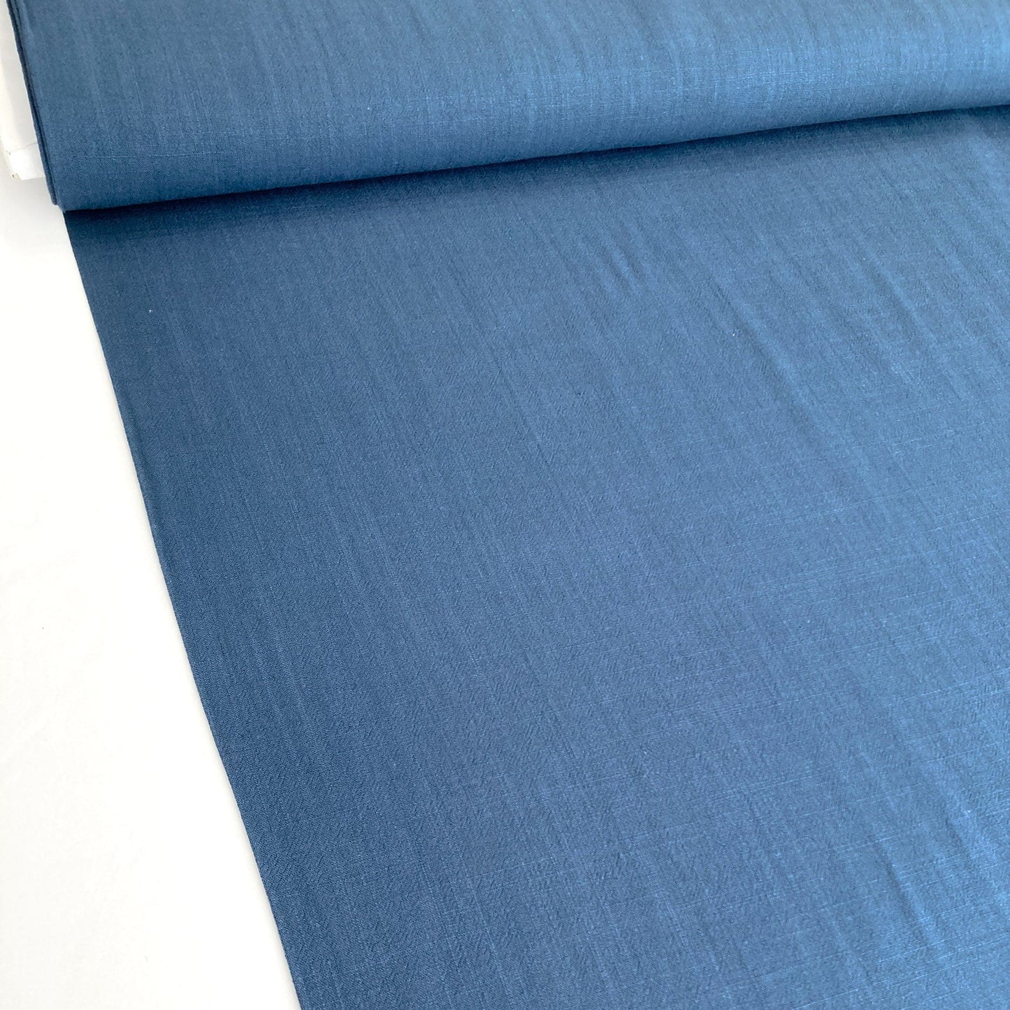 Soft Washed Linen & Viscose Mix in Marine Blue