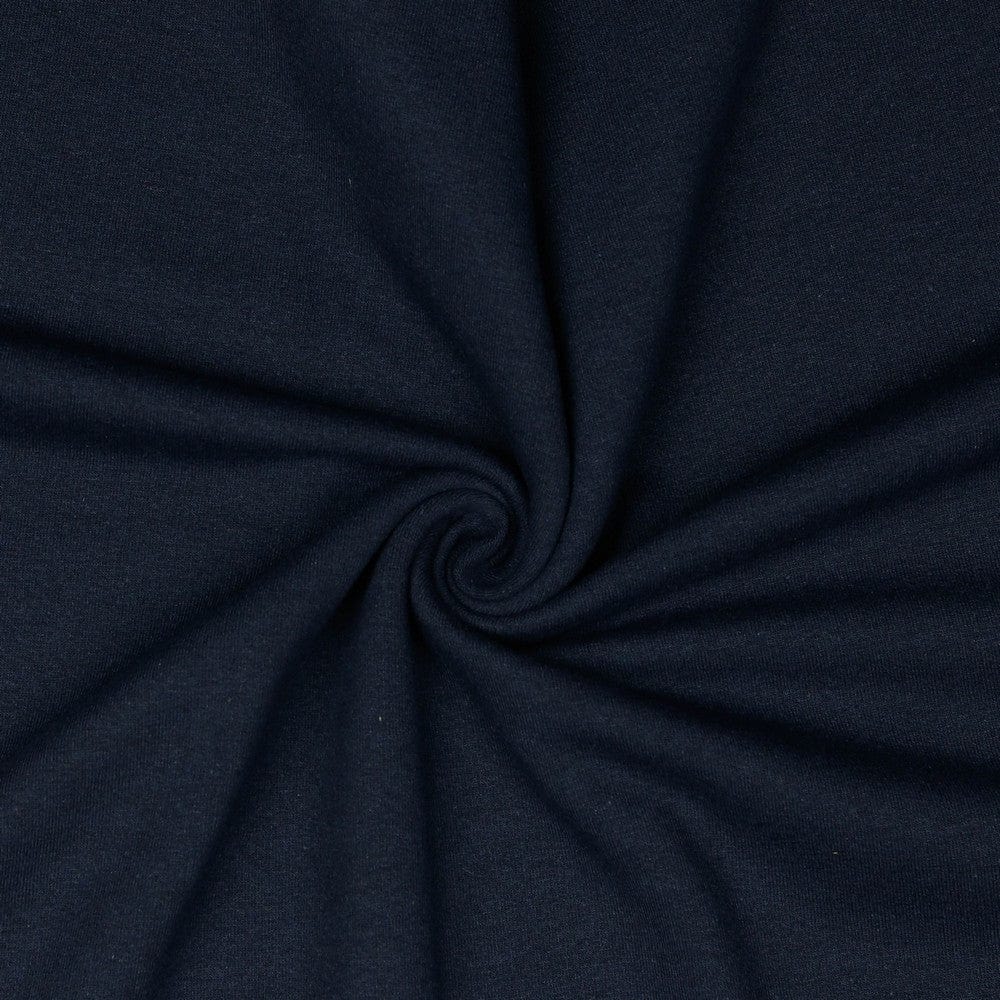 Recycled Cotton Mix Fleece-Backed Jersey in Navy