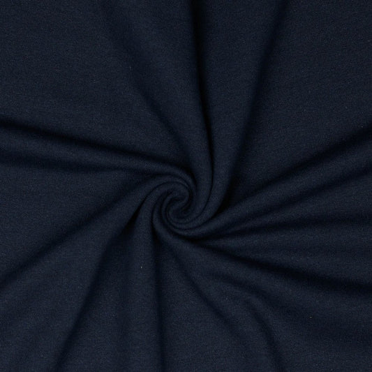 Recycled Cotton Mix Fleece-Backed Jersey in Navy