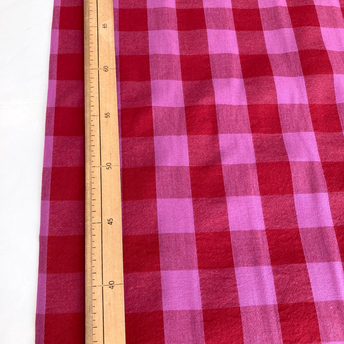 Yarn-Dyed Cotton Gingham in Fuchsia and Red 1" Check
