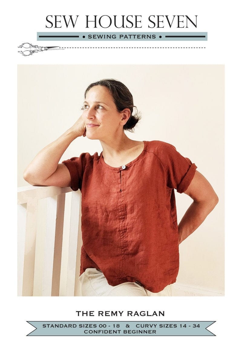 An image of the front of the pattern envelope for the Sew House Seven Remy Raglan Top.
