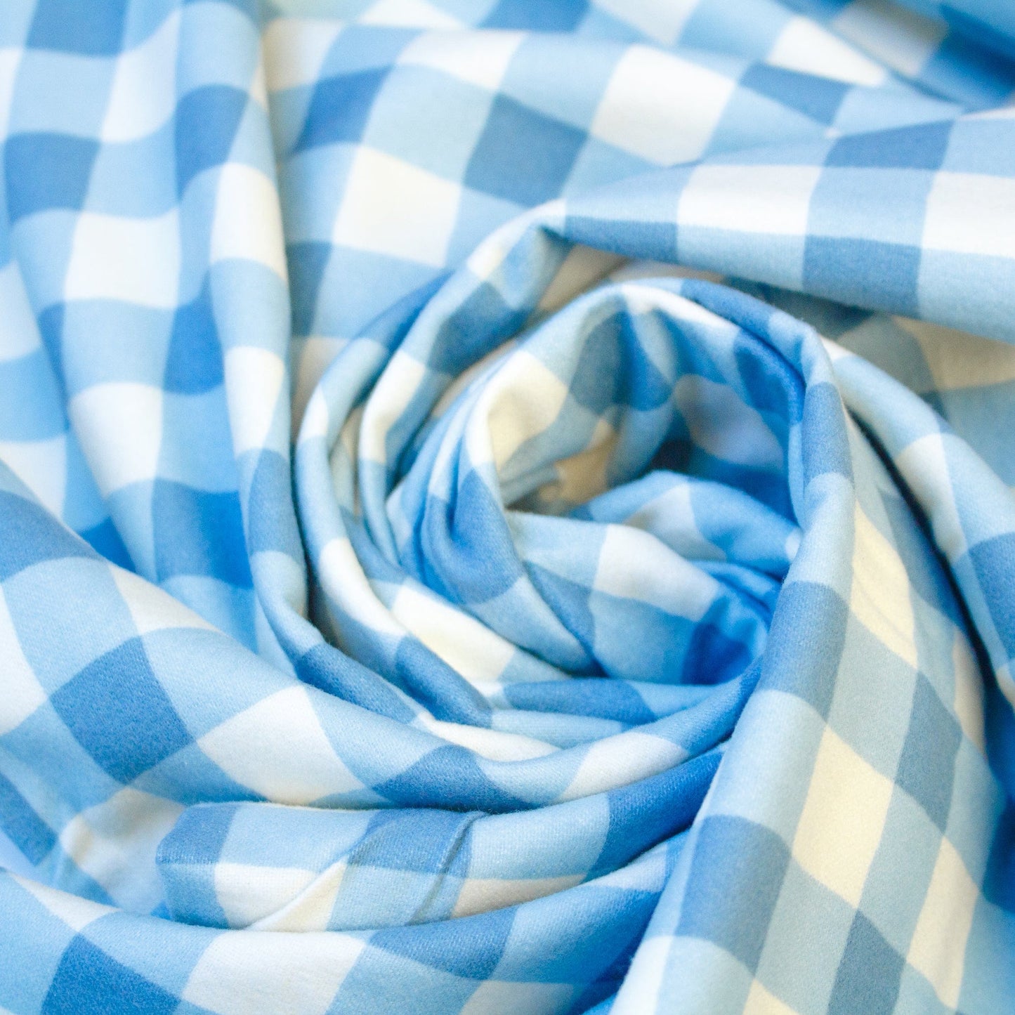 Art Gallery Fabrics Cotton Flannel 'Plaid of My Dreams' in Sky