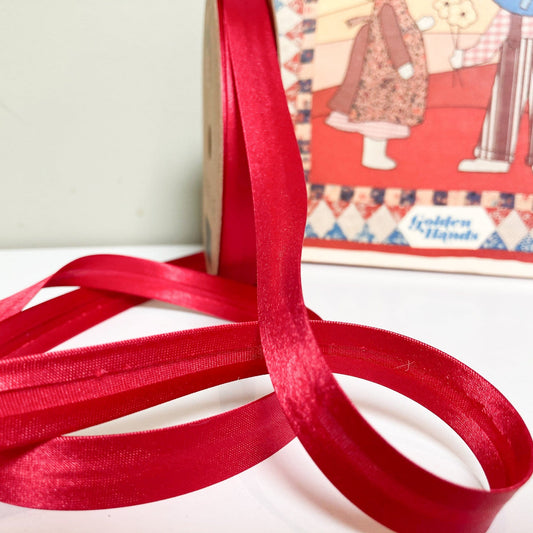 15 mm Satin Bias Binding in Red