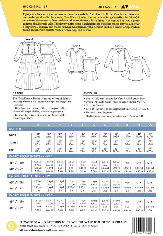 Closet Core Patterns: Nicks Dress & Blouse