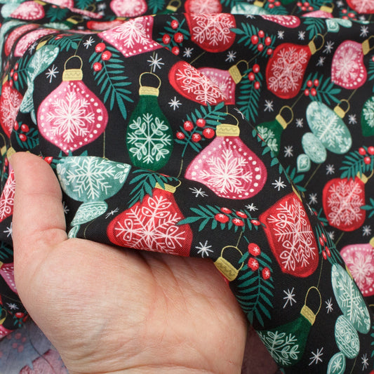 Cloud 9 Organic Quilting Cotton 'Berries & Baubles'