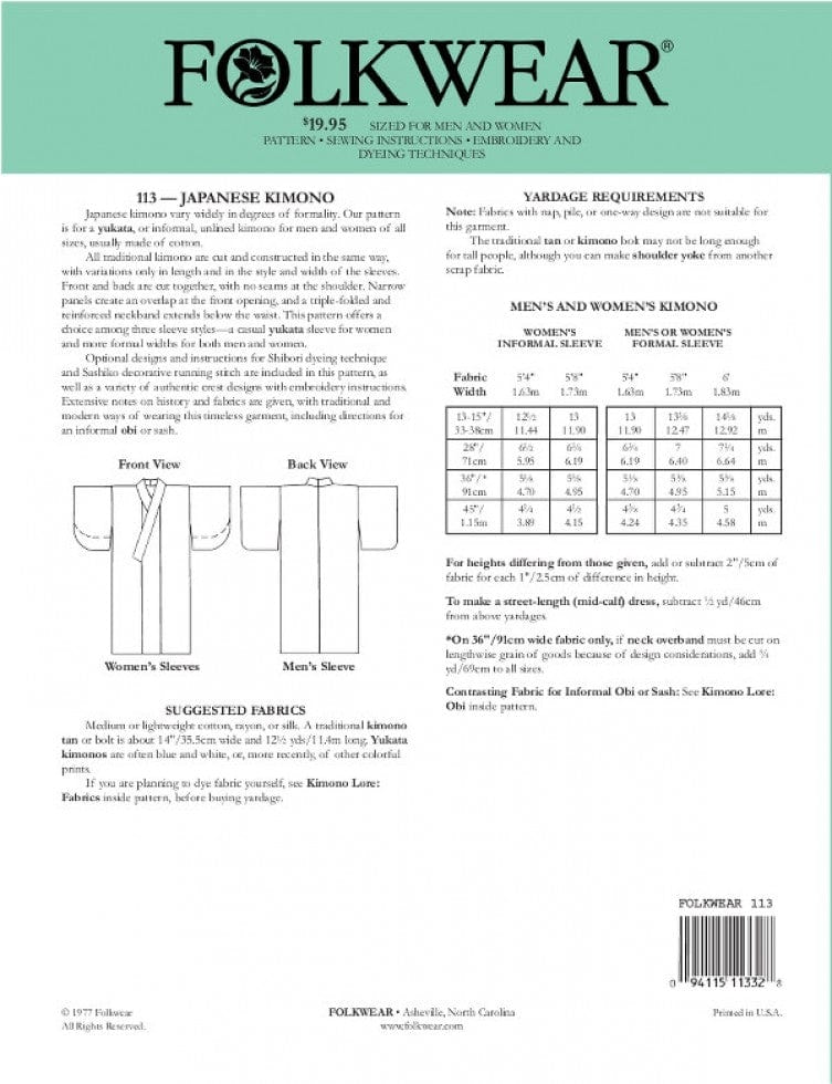 Folkwear: Japanese Kimono
