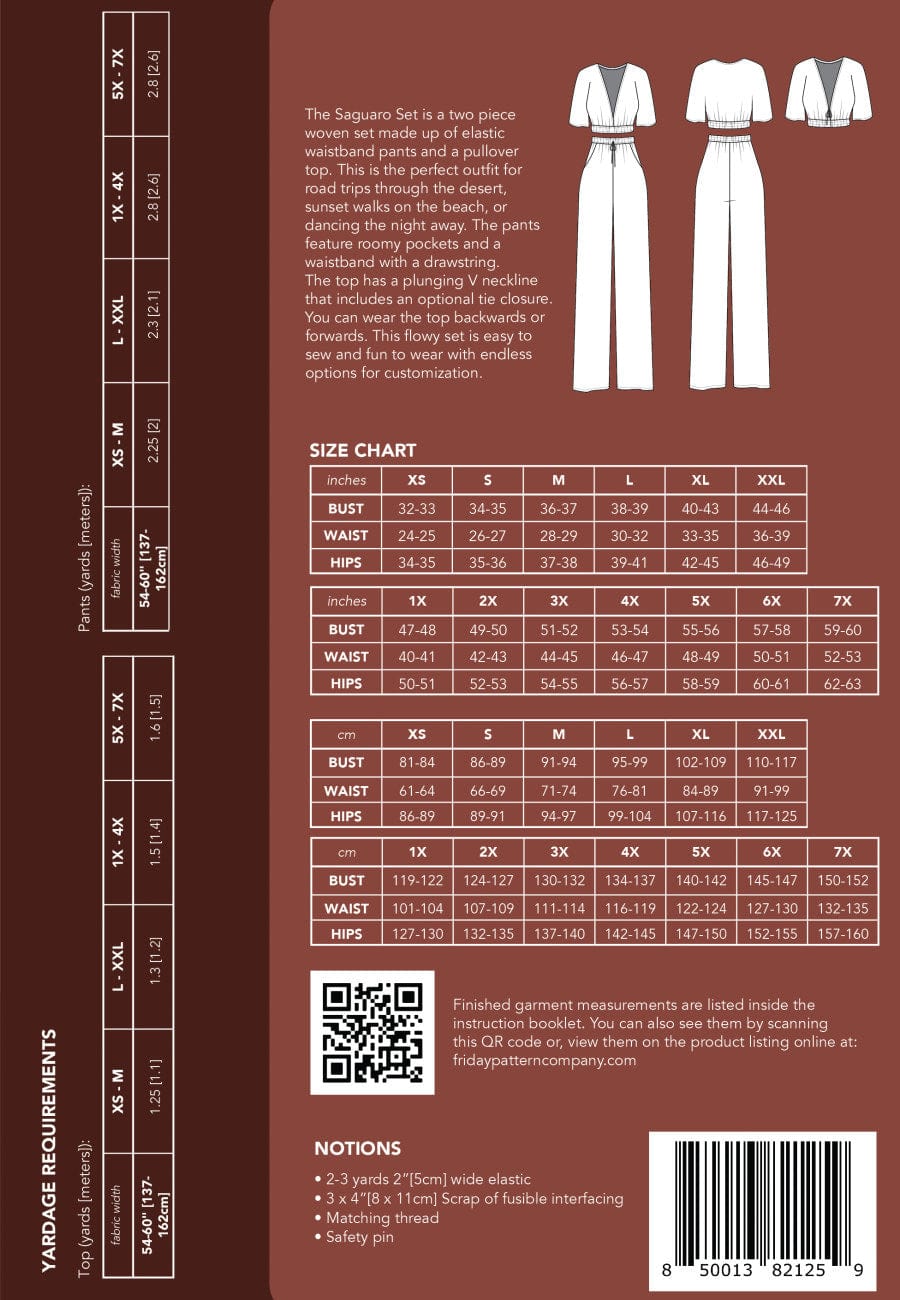 Friday Pattern Company: The Saguaro Top & Trouser