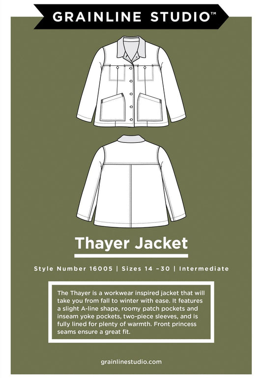 Grainline Studio: Thayer Jacket UK Sizes 4-22 OR 18-34