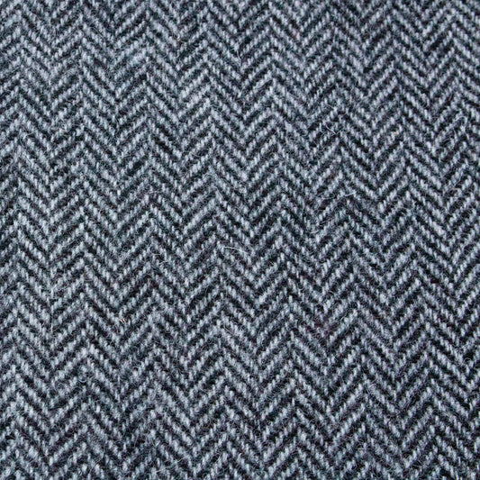 Harris Tweed Pure Wool 'Laxdale' Grey Herringbone