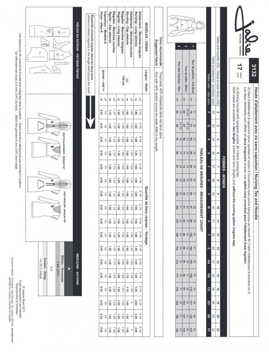 Jalie Sewing Patterns: Tops with Nursing Option 3132