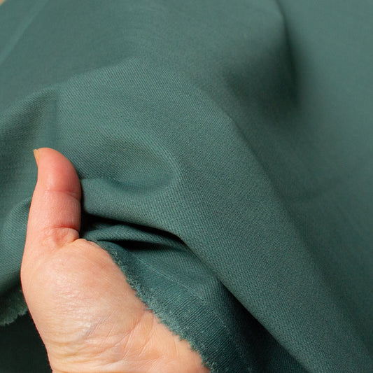 Organic Cotton 8oz Stretch Denim in Cedar Green