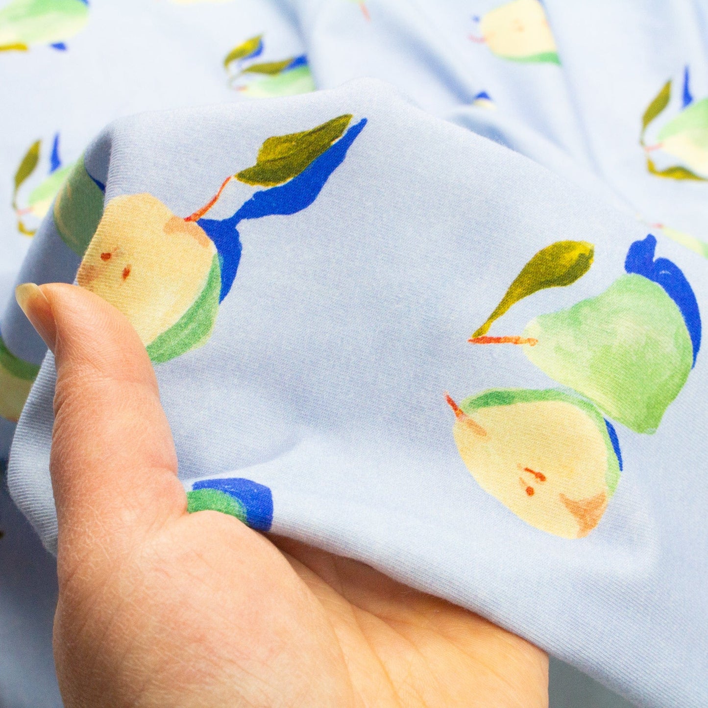 Margaret Jeane for Nerida Hansen: Organic Cotton Single Jersey 'Pears'
