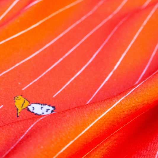 Roo-Tid: Organic Cotton Interlock Jersey 'Birds on Coral'