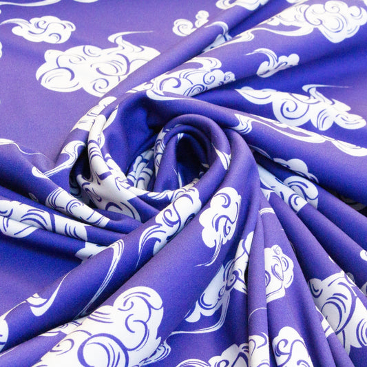 Roo-Tid: Organic Cotton Interlock Jersey 'Passing Clouds'