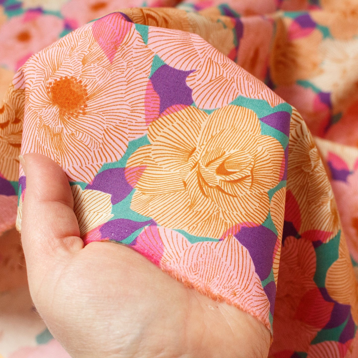 Ruby Star Society 'Camellia' Quilting Cotton 'Parlor' in Watercress