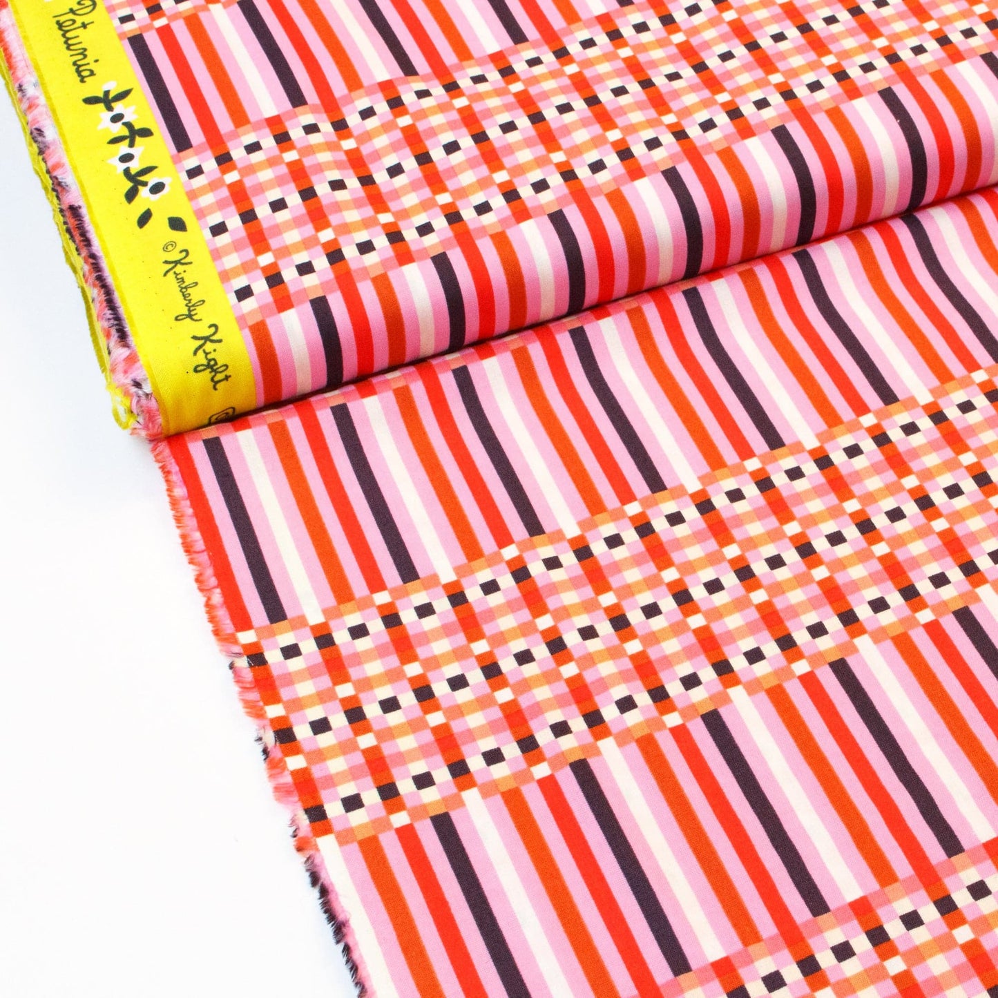 Ruby Star Society Quilting Cotton 'Gingham' in Flamingo from 'Petunia'