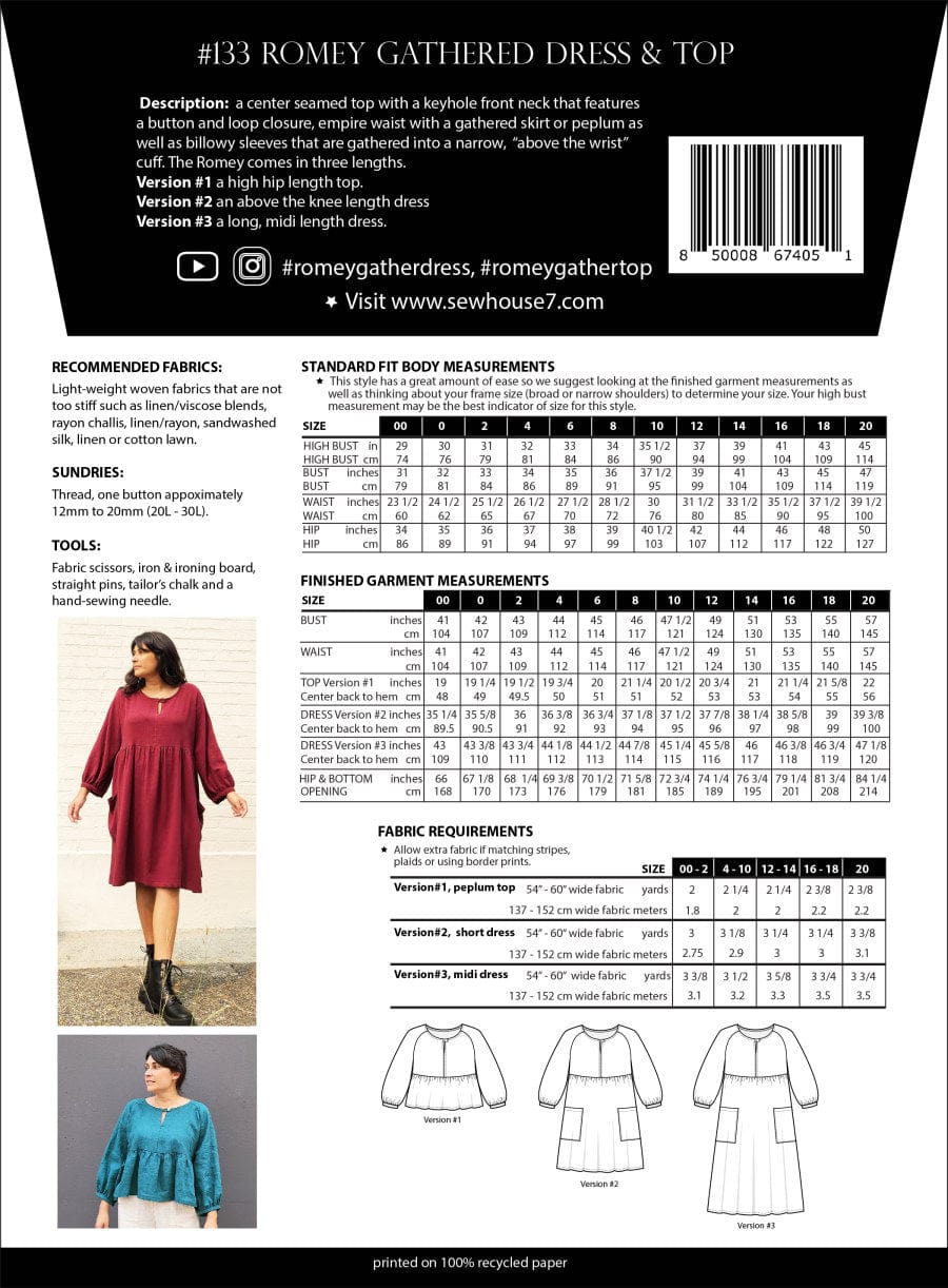 Sew House Seven: Romey Gathered Dress and Top