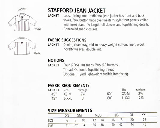 The Sewing Workshop: Stafford Jean Jacket