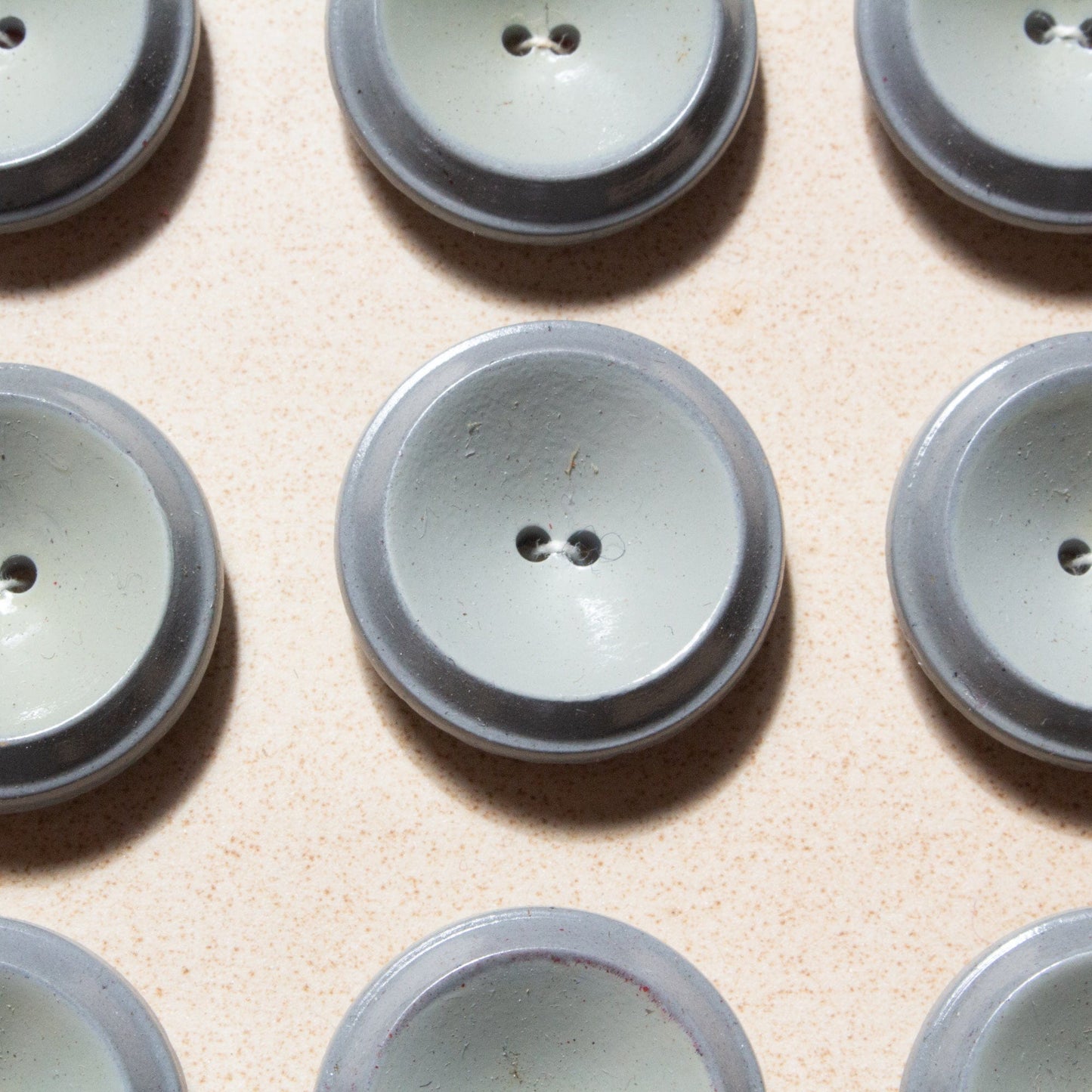 6 Vintage Italian Plastic Buttons in Shades of Grey - 20 mm