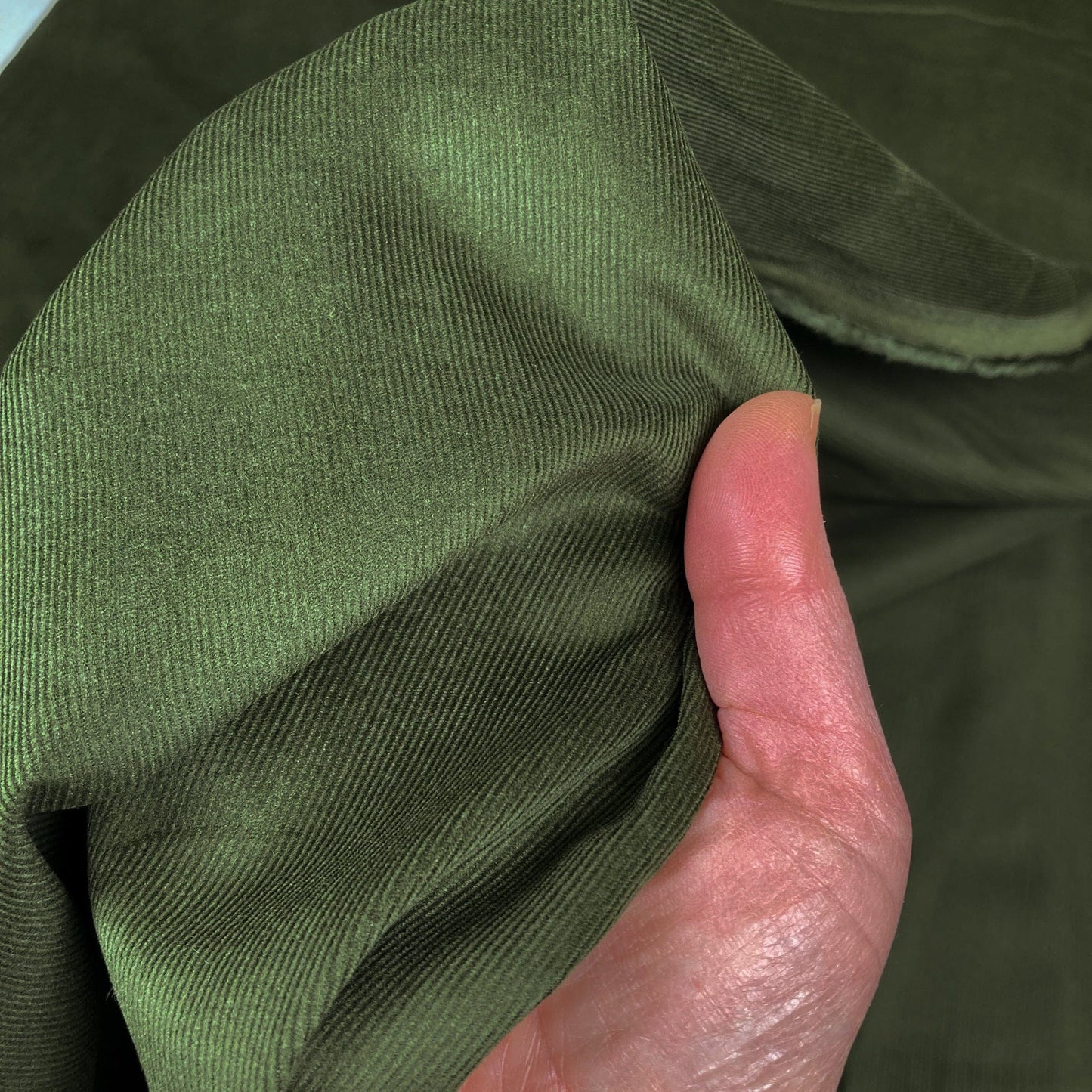 Cotton Needlecord in Forest Green