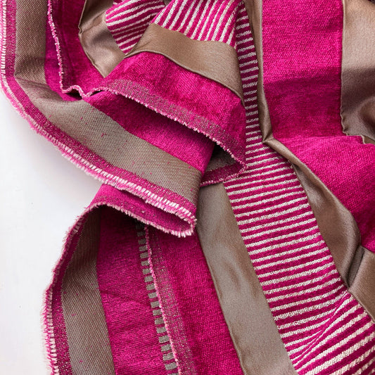 2nd Hand: Heavy Weight Furnishing Fabric with Textured Stripe