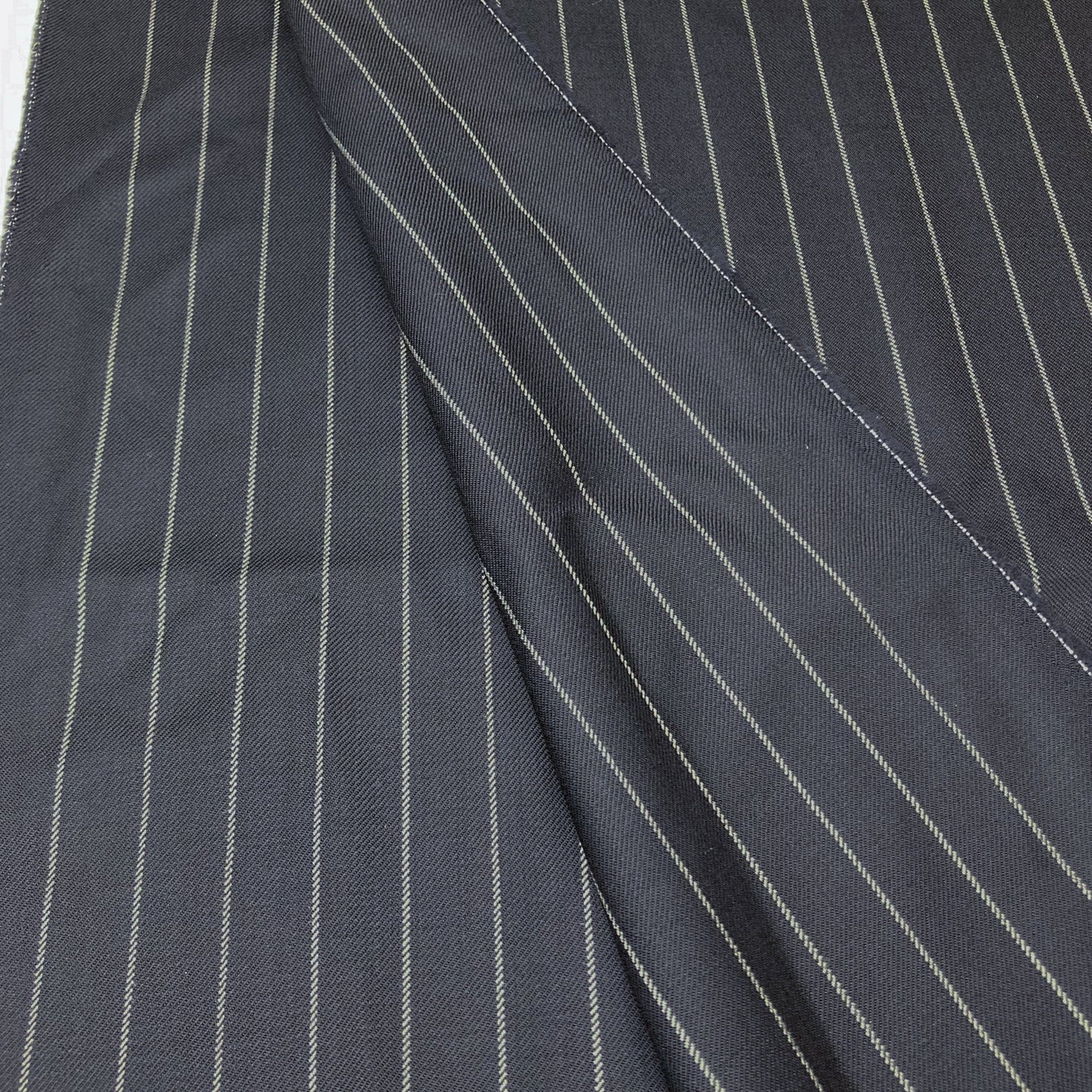 2nd Hand: Dark Navy Pinstripe Wool Suiting