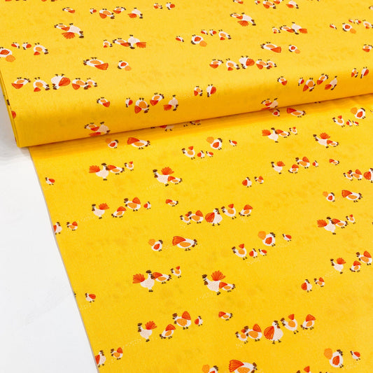 Art Gallery Fabrics 'Grow and Harvest' Fine Cotton - 'Roaming Hens' in Sun