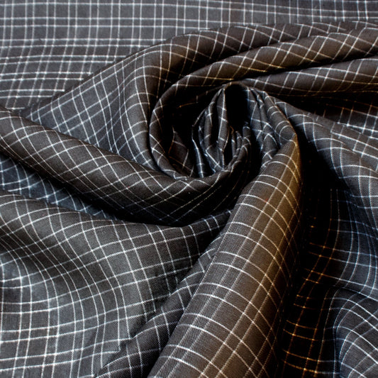 Designer Deadstock: Linen & Viscose Mix Check