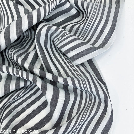 Designer Deadstock: Viscose, Cotton & Linen Mix Stripe