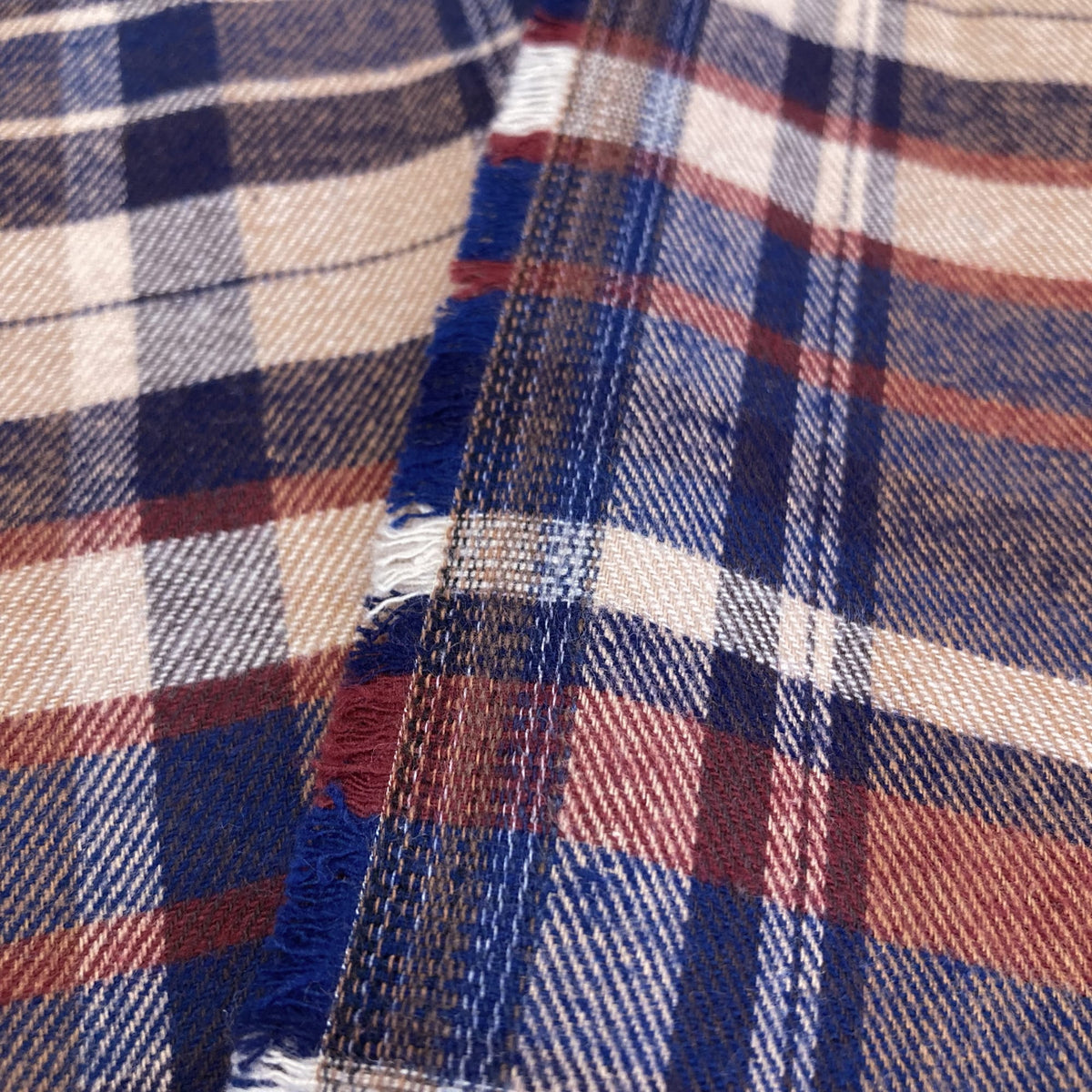 Brushed Cotton Flannel Navy Check