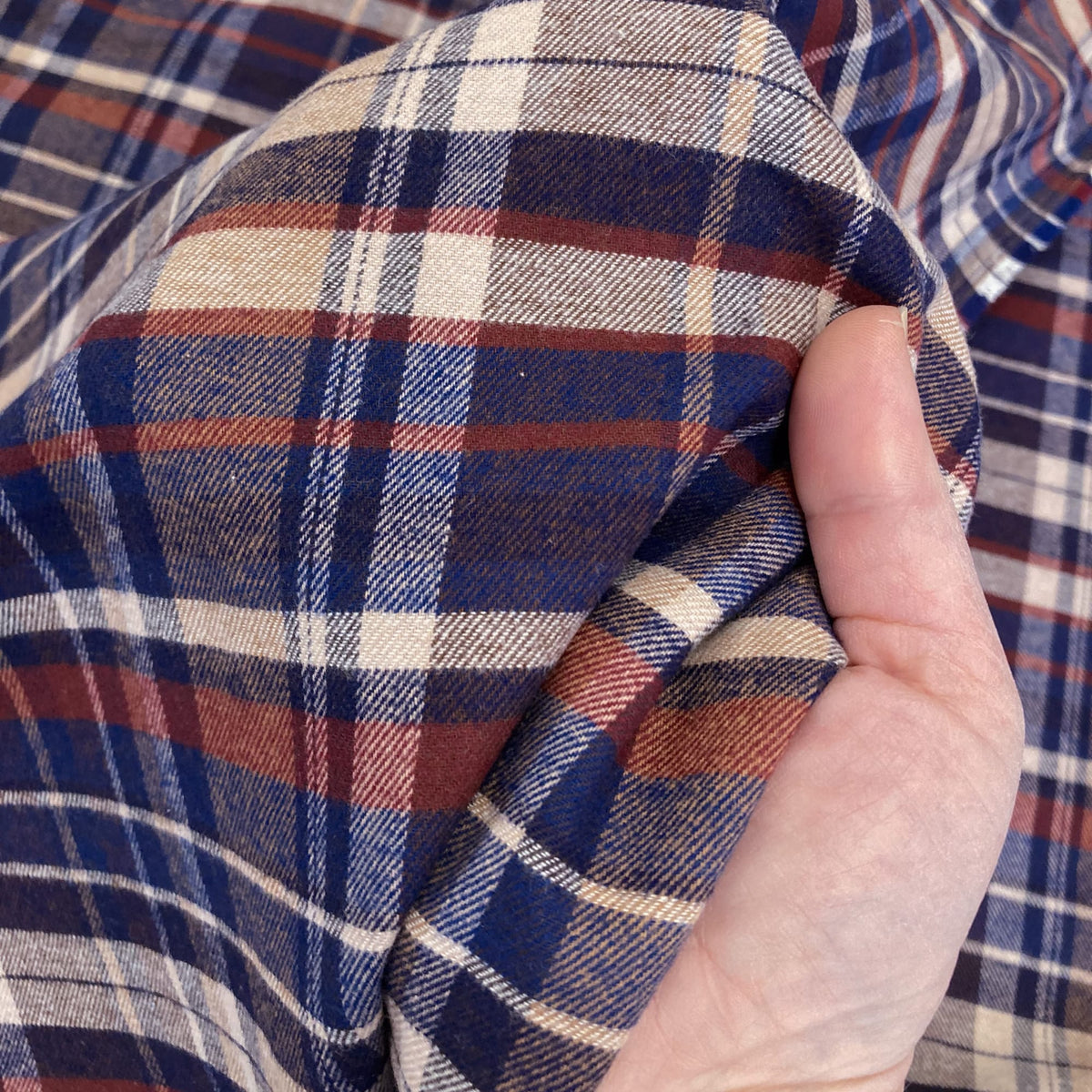 Brushed Cotton Flannel Navy Check