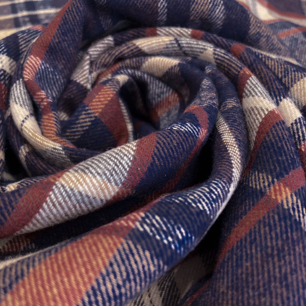 Brushed Cotton Flannel Navy Check