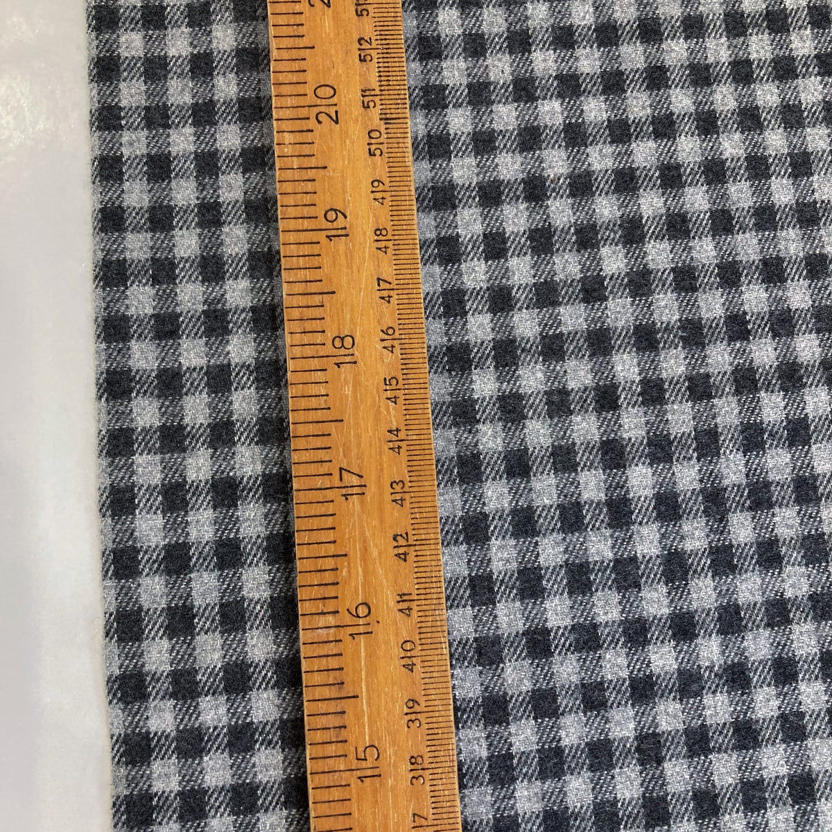 Brushed Cotton Flannel Small Grey Gingham Check