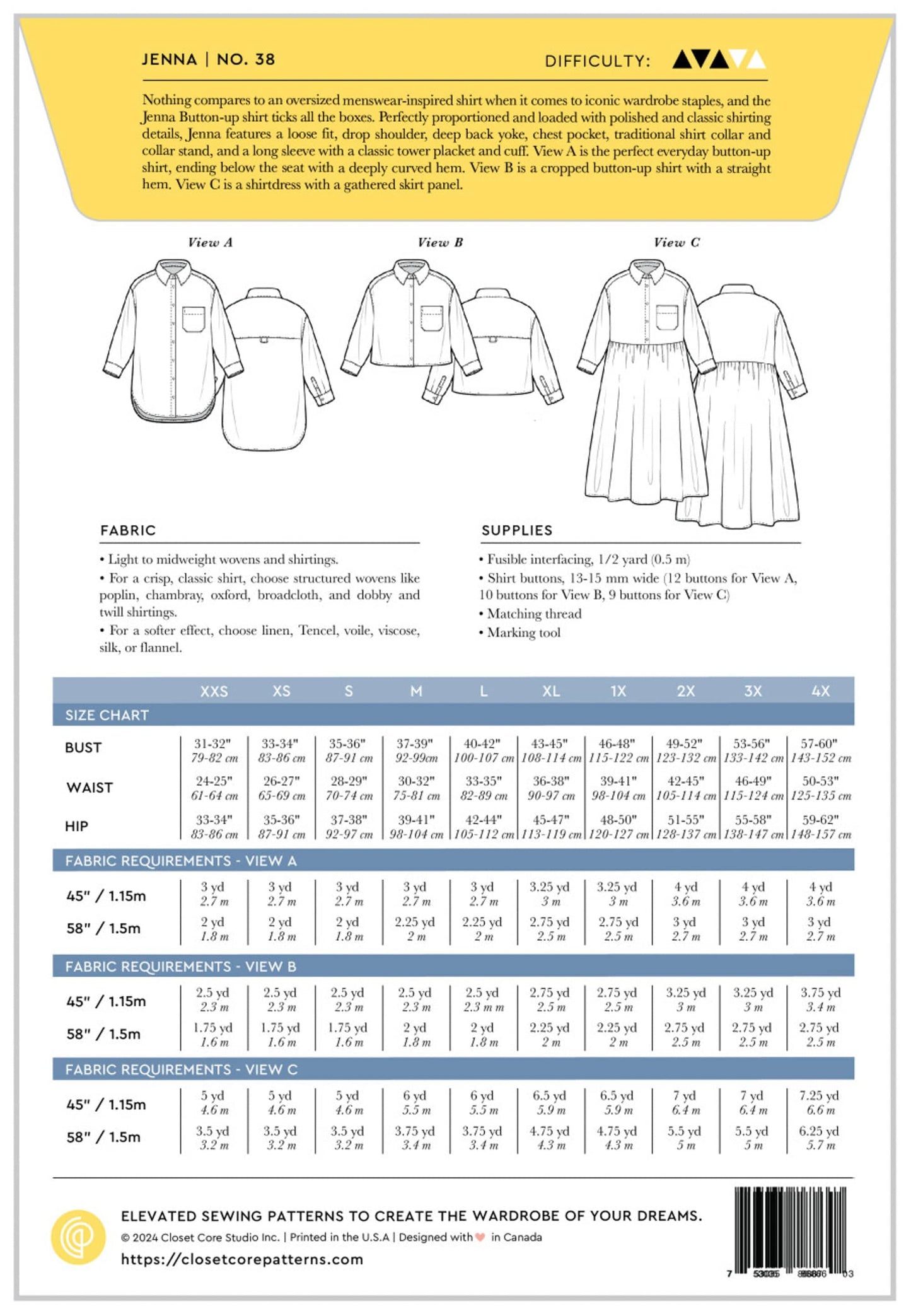 Closet Core Patterns: Jenna Shirt and Shirt Dress
