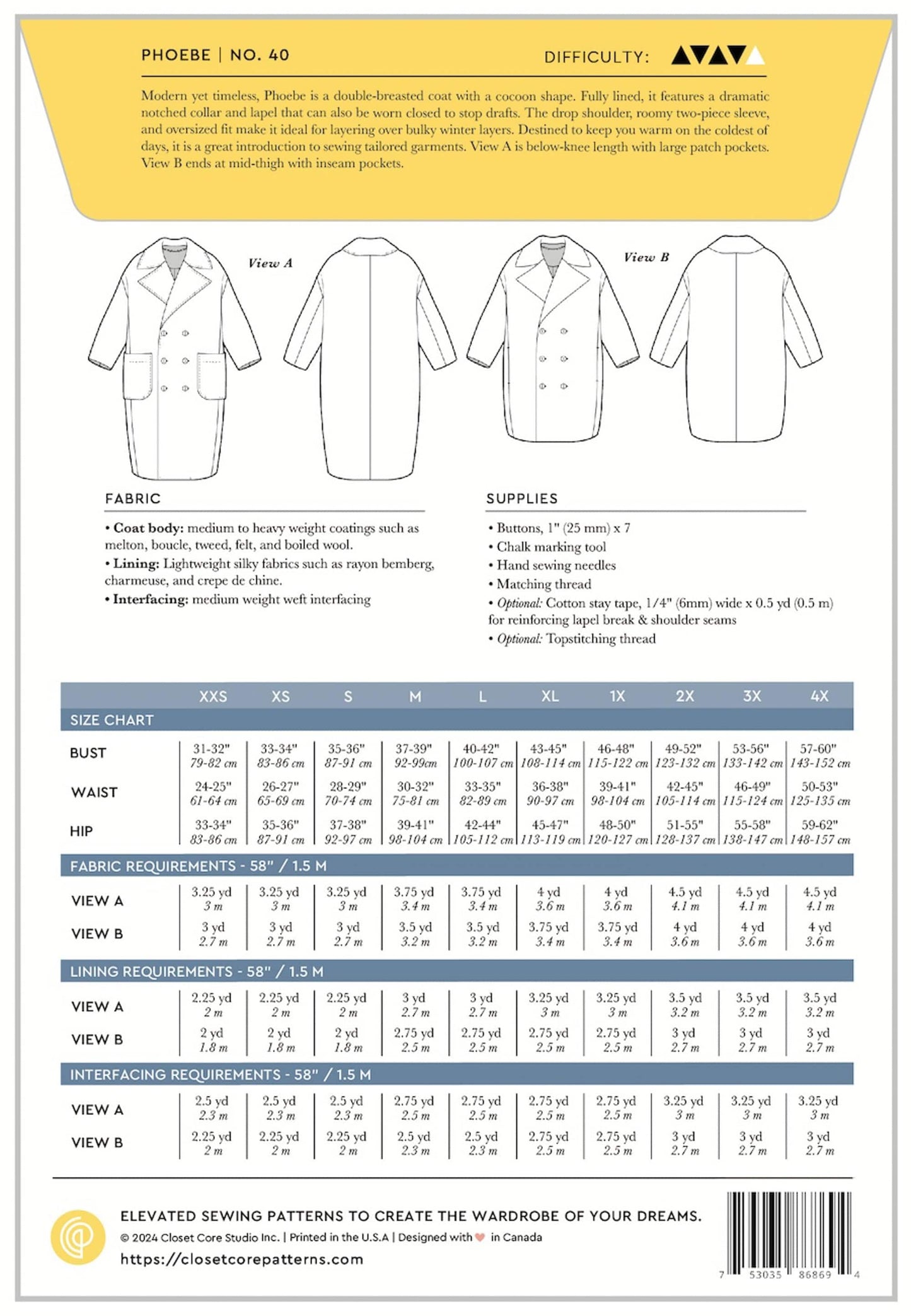 Closet Core Patterns: Phoebe Coat