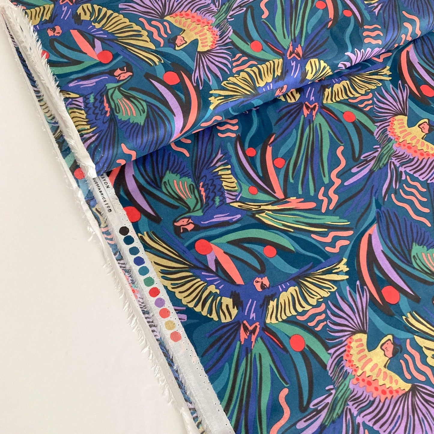 90cm Piece Cloud 9 'Mystical Gardens' Modal Rayon 'Jungle Birds'