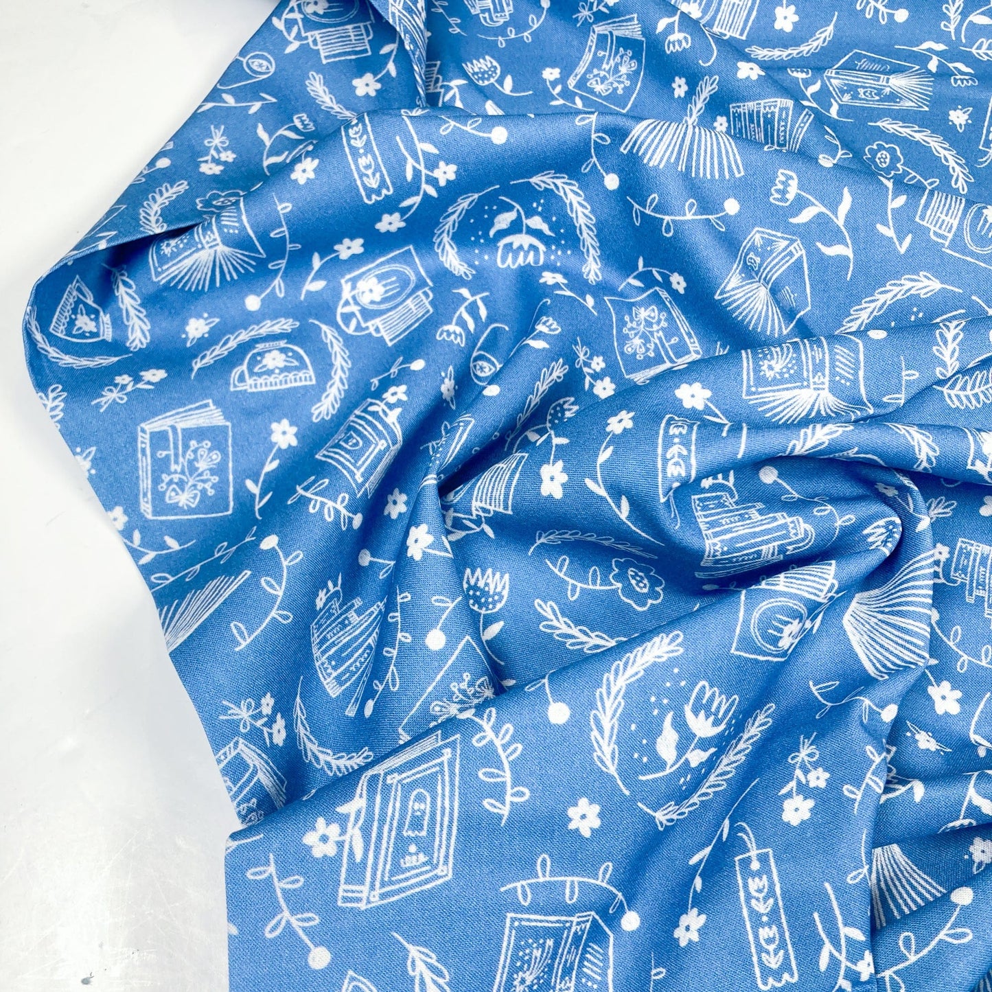 Cloud 9 Organic 'Book Club' Quilting Cotton 'Cosy Library'