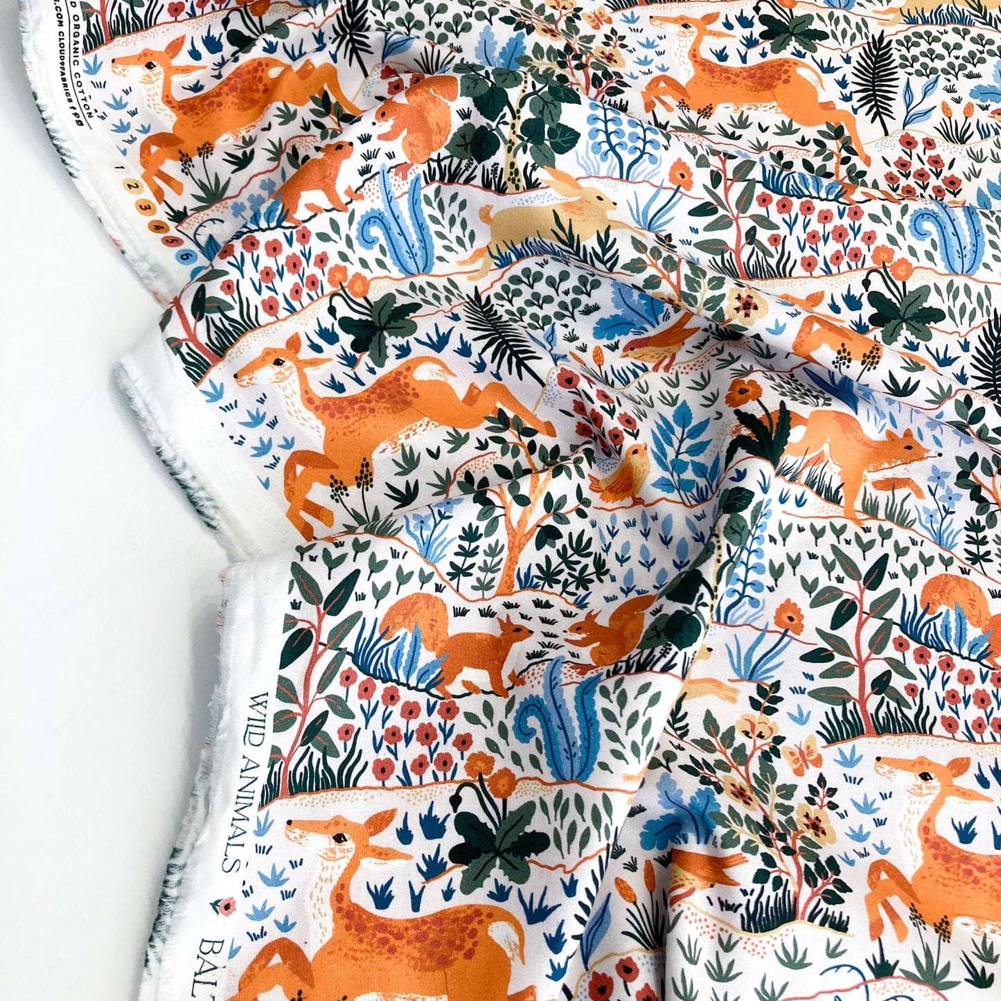 Cloud 9 Organic 'Baltic Woodland' Quilting Cotton 'Wild Animals on Cream'