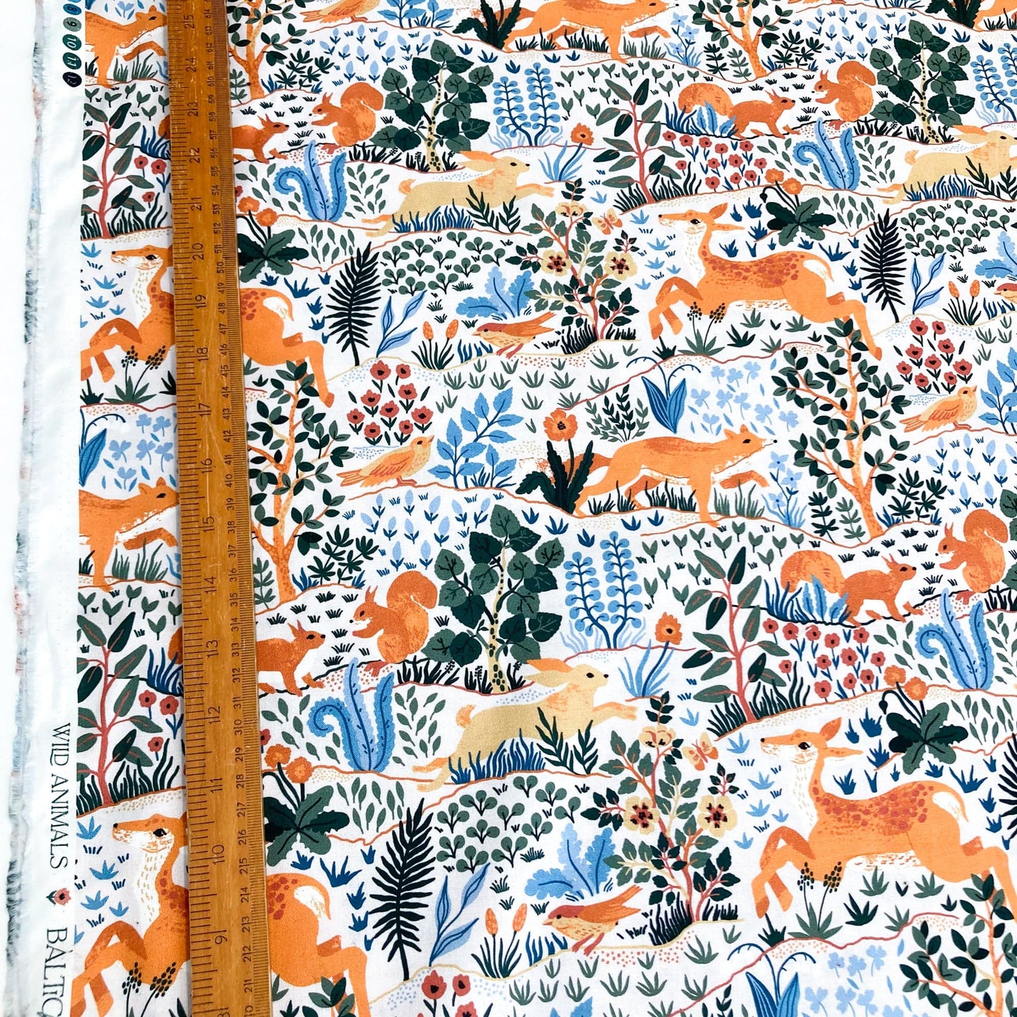 Cloud 9 Organic 'Baltic Woodland' Quilting Cotton 'Wild Animals on Cream'