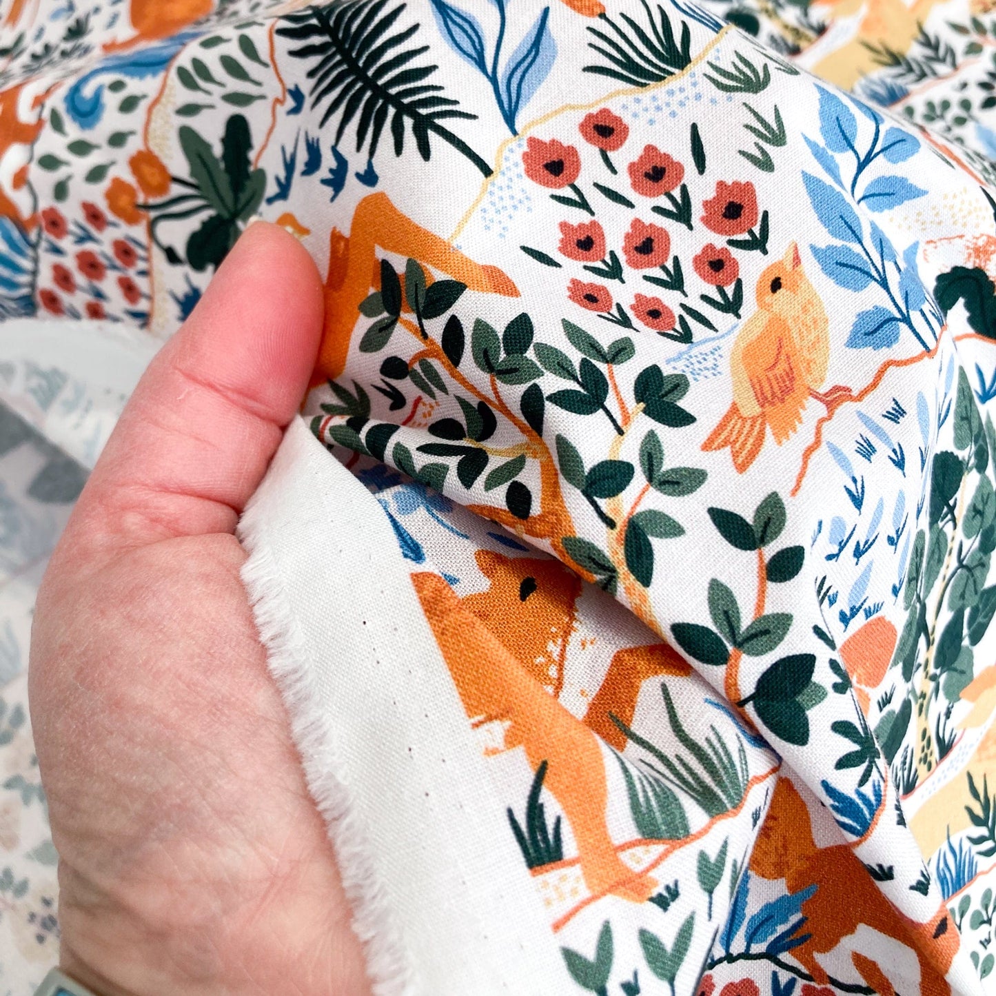 Cloud 9 Organic 'Baltic Woodland' Quilting Cotton 'Wild Animals on Cream'