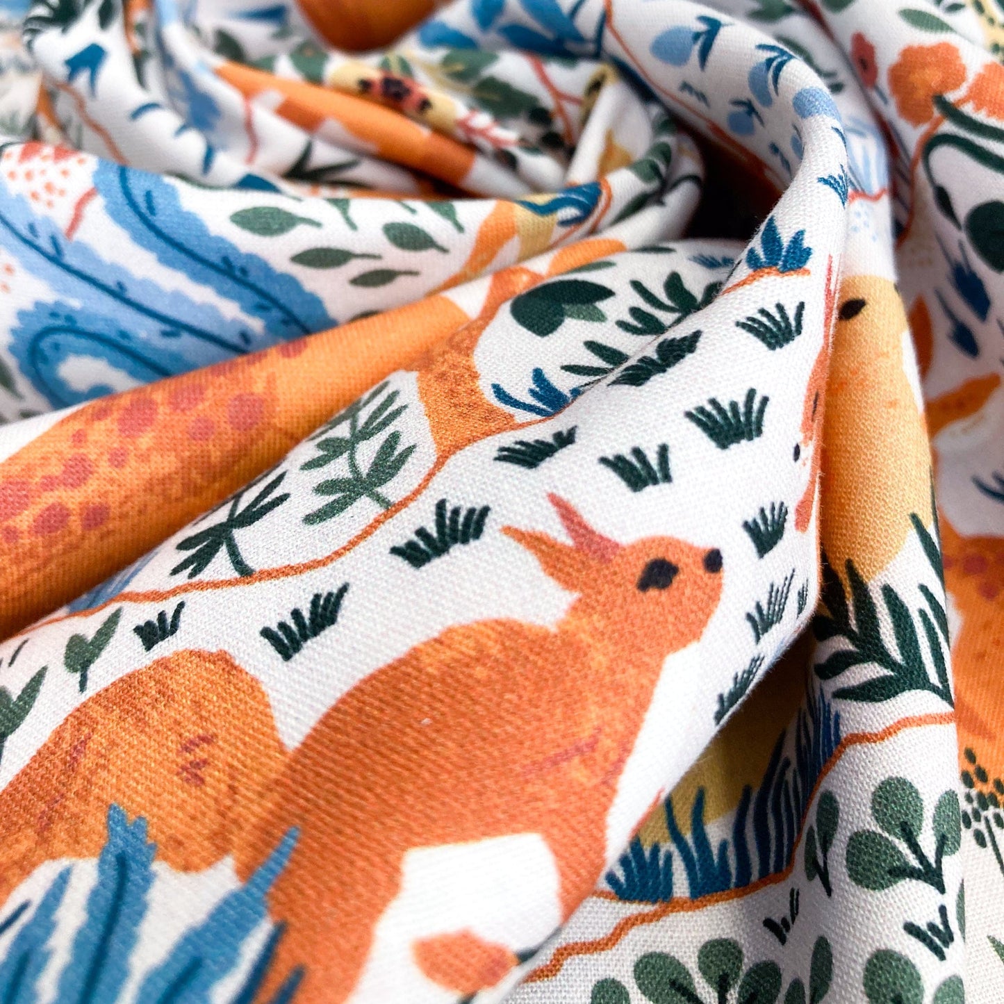 Cloud 9 Organic 'Baltic Woodland' Quilting Cotton 'Wild Animals on Cream'