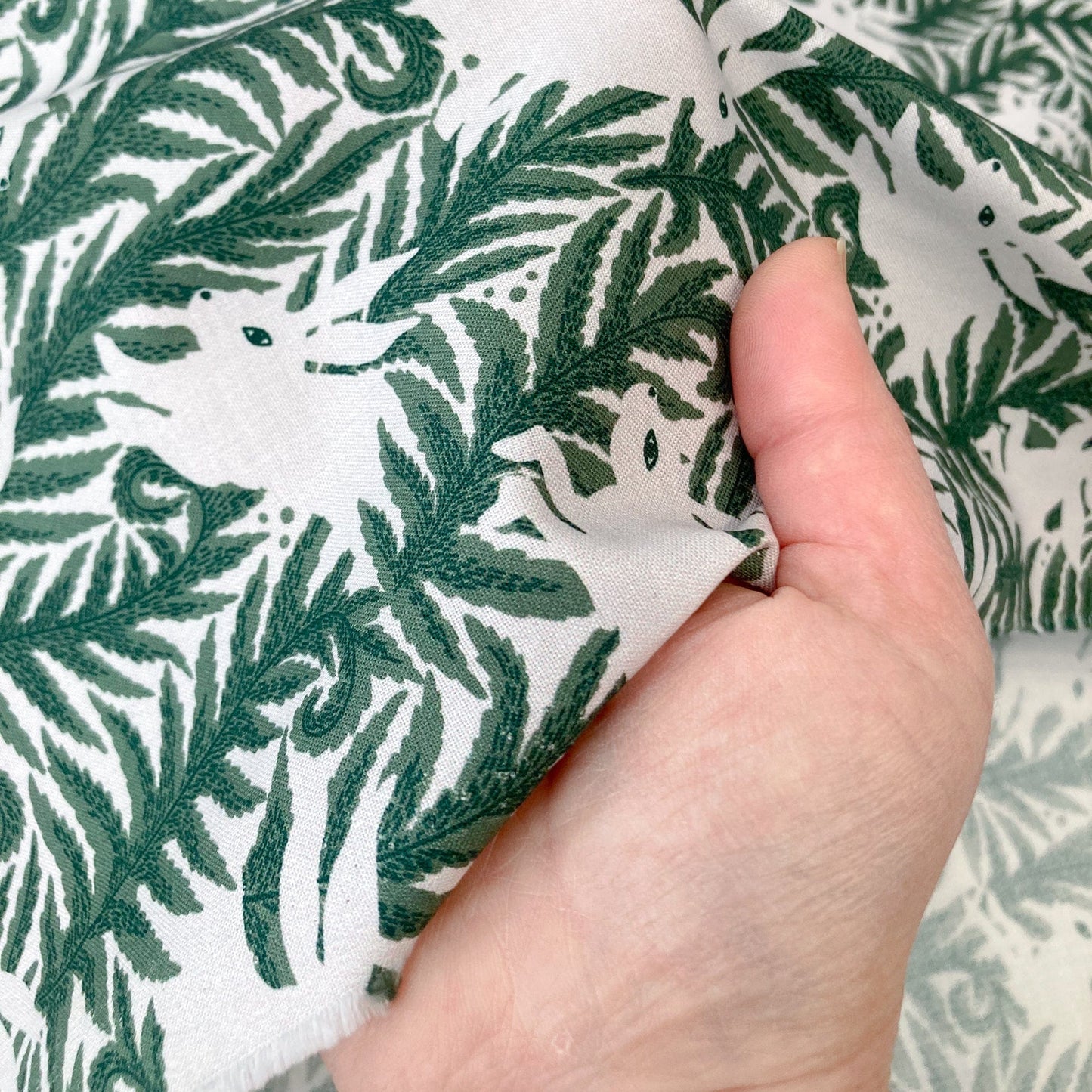Cloud 9 Organic 'Baltic Woodland' Quilting Cotton 'Wild Hares'