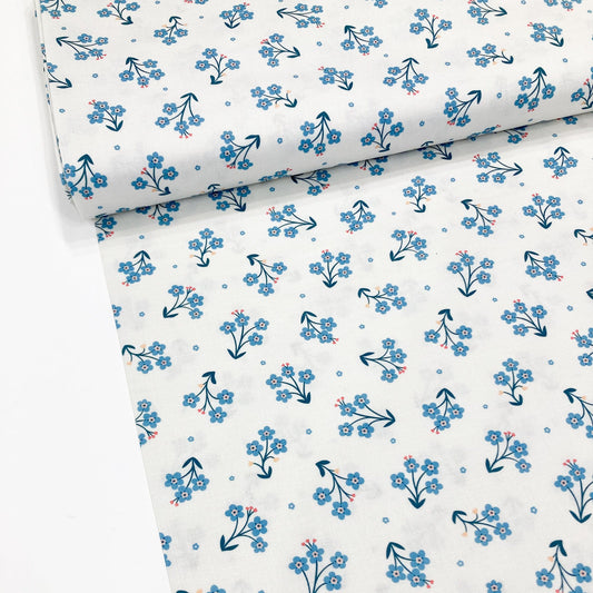 Cloud 9 Organic Quilting Cotton 'Forget Me Not'