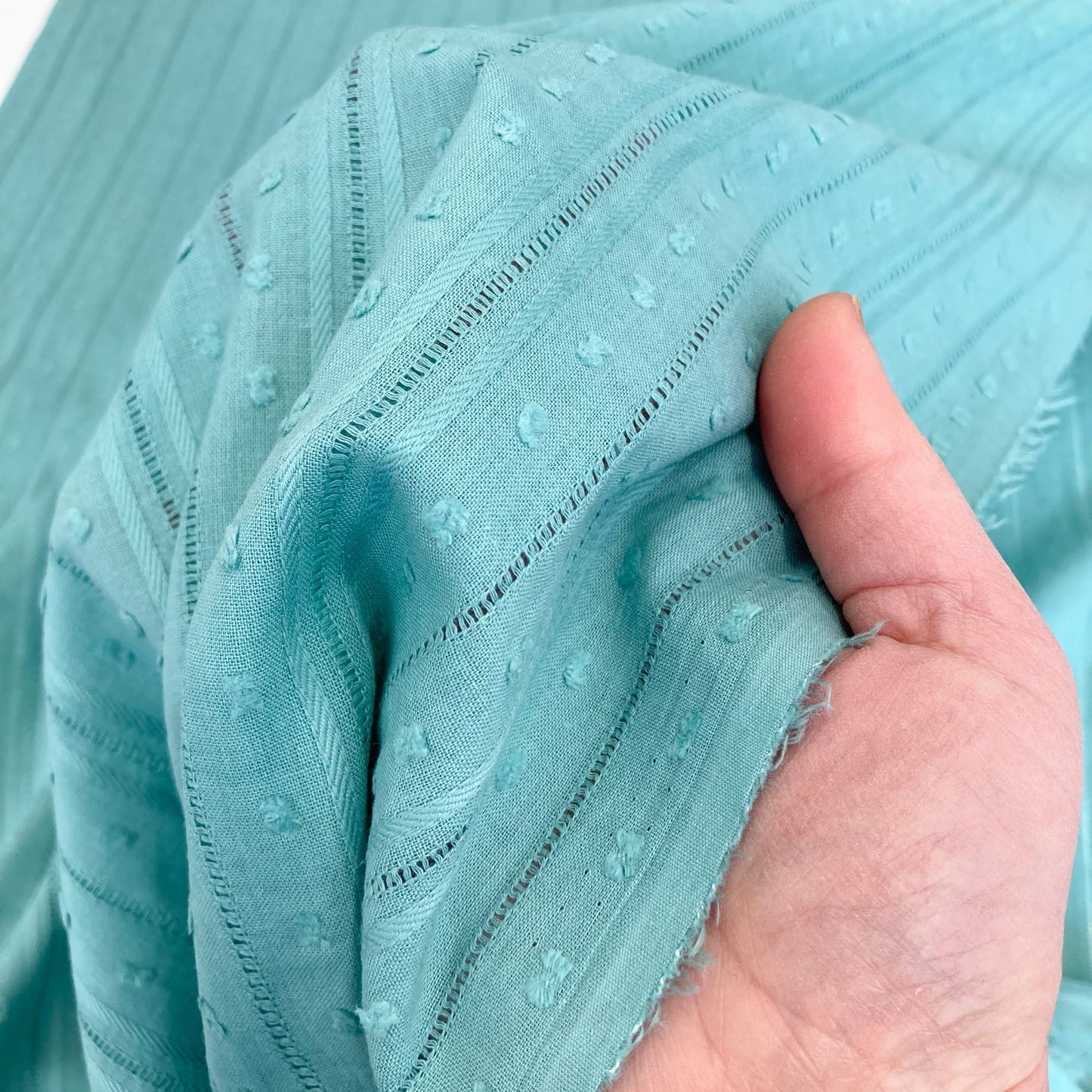 Cotton Dobby Voile in Sea Green
